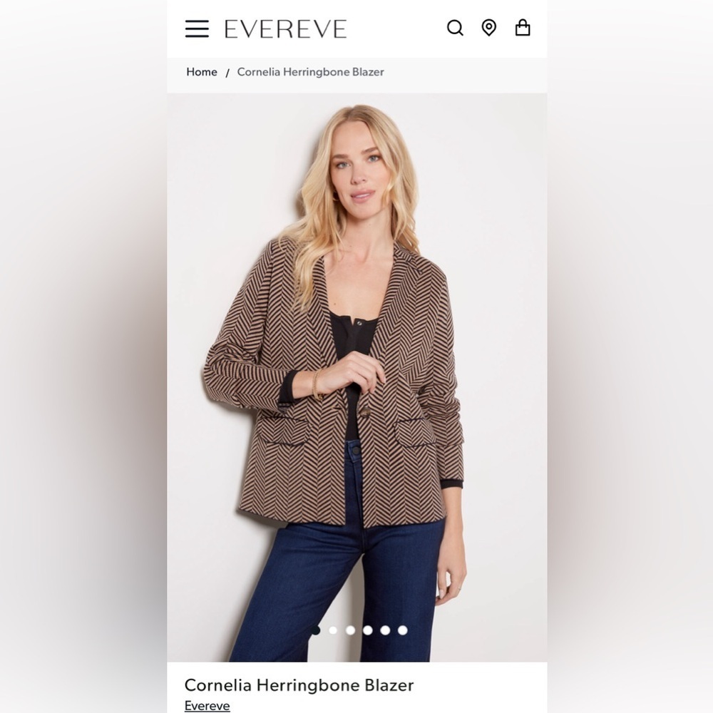 Evereve Cornelia Herringbone Blazer Size XS NWT it’s sold out at store